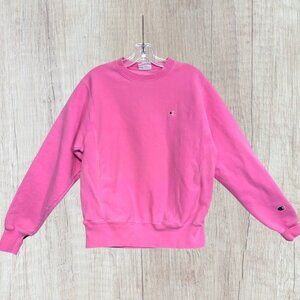 CHAMPION Reverse Weave Heavy Weight Neon Pink Crew Neck Sweatshirt Women's S